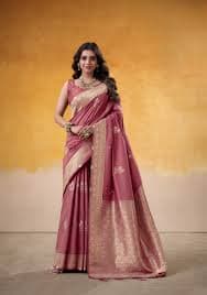 Premium Banarasi Silk Saree With Blouse Piece