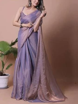 Printed Cotton Saree With Floral Pattern