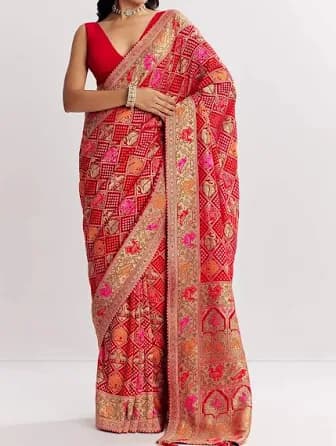 Printed Cotton Saree With Floral Pattern