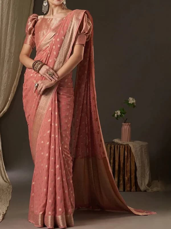 Premium Banarasi Silk Saree With Blouse Piece