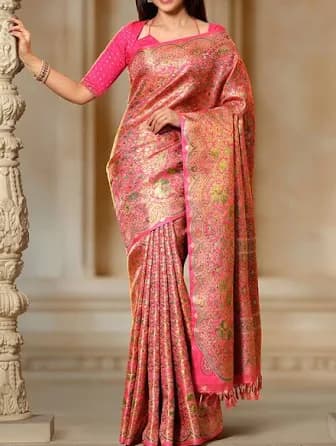 Elegant Soft Silk Saree With Designer Blouse