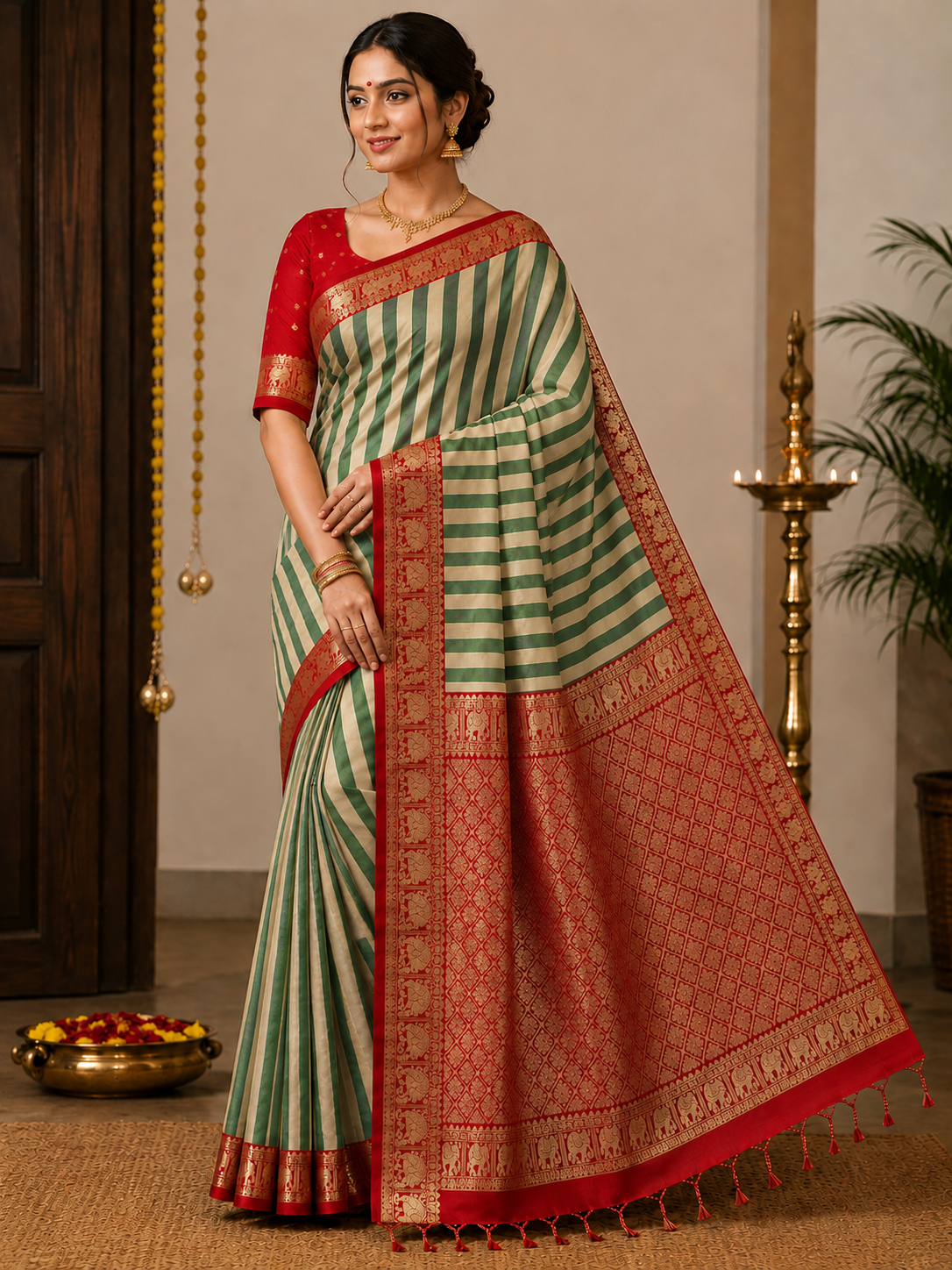 Pink Kadiyal Paithani Saree